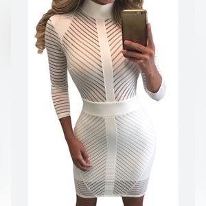 White Striped Sheer Dress ✨